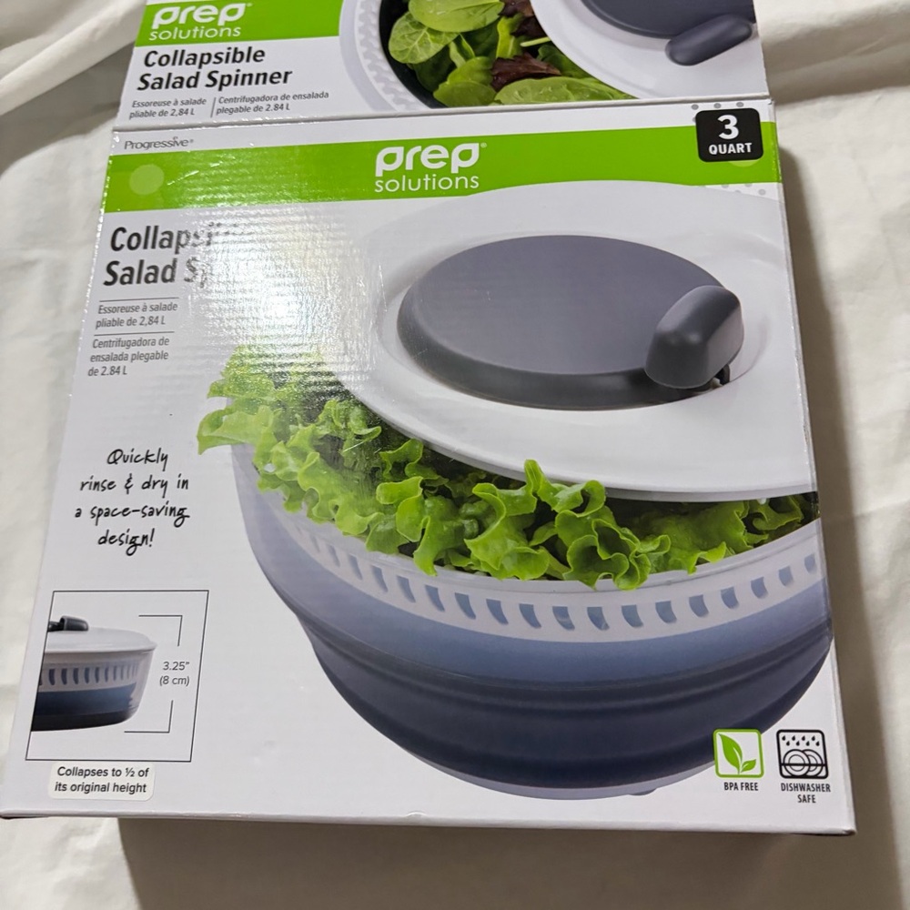 Progressive collapsible salad spinner NWT